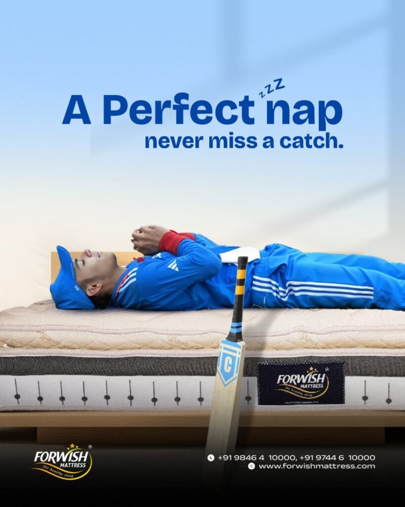 A cricketer slept in a and prayed